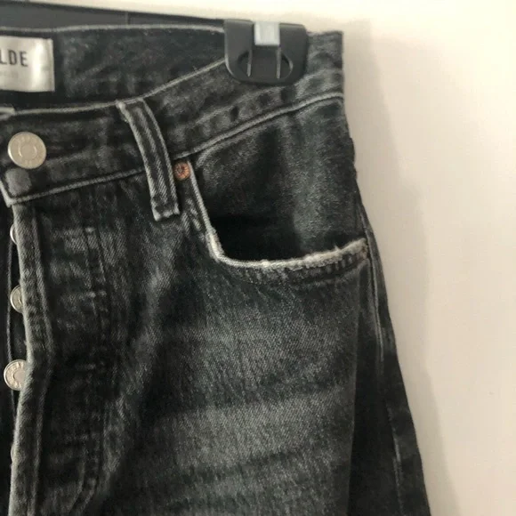 Agolde Low Slung Baggy 30.5” Jeans in Ditch Grey Wash Size 23 Waist Relaxed Fit - Picture 10 of 16